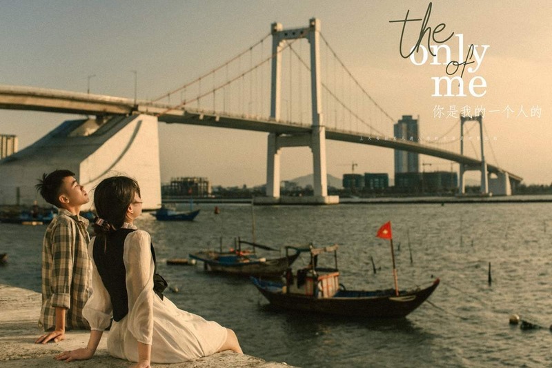 Khung cảnh cực lãng mạn tại cầu Thuận Phước vào lúc chạng vạng 