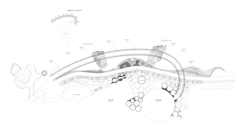 Drawing Of Golden Bridge Danang By Ta Architecture