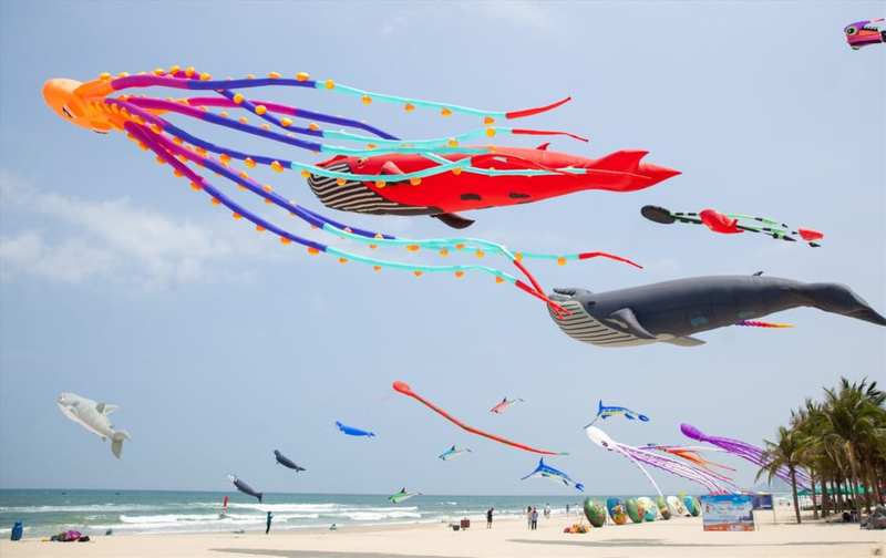 Giant Kites Hovering In The Sky