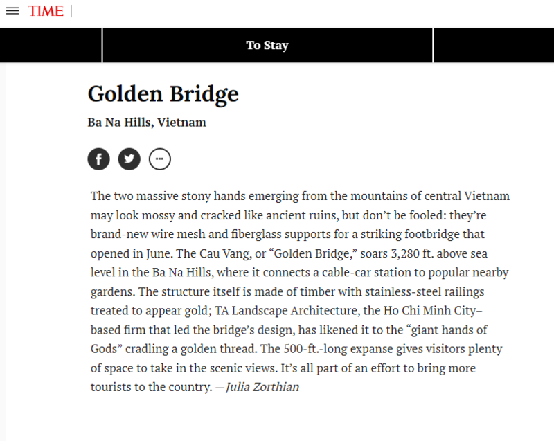 Golden Bridge Is In The 100 Best Destinations In The World