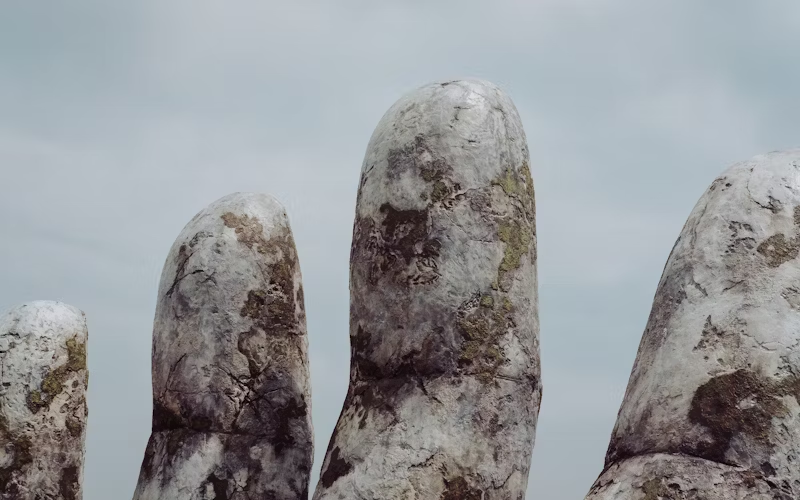 The Structure Of The Hands Supporting The Golden Bridge