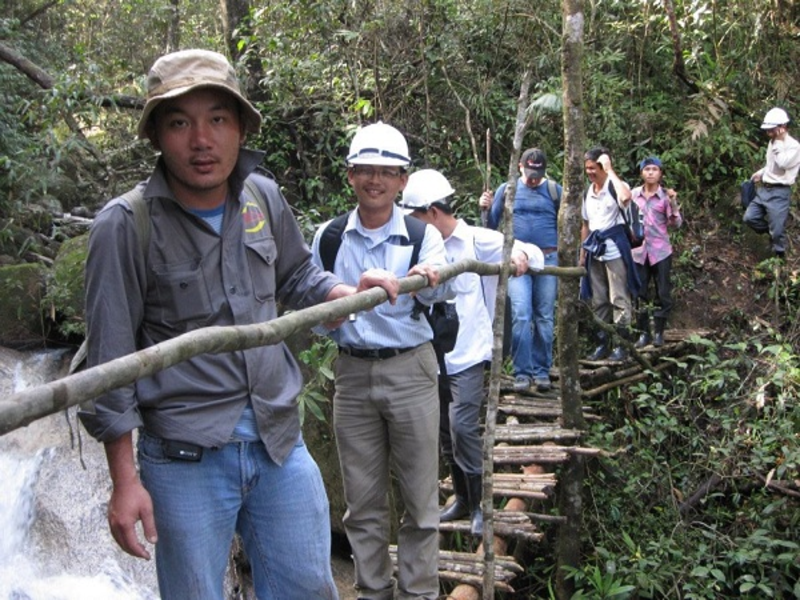The Survey Team Initially Measured And Located In Ba Na Forest