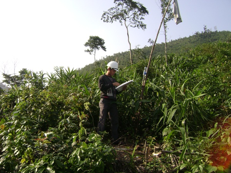 The Survey Team Worked Diligently In Ba Na Forest