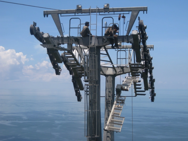 The Workers Worked Hard To Speed Up The Construction Of Ba Na Cable Car